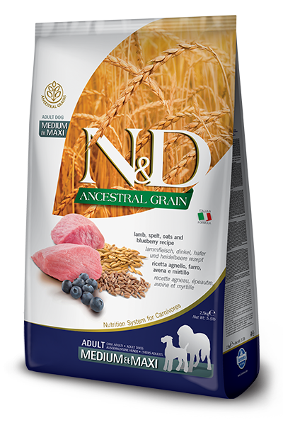 Farmina ANCESTRAL GRAIN Lamb &amp; Blueberry Med-Maxi Adult 26.5 LB