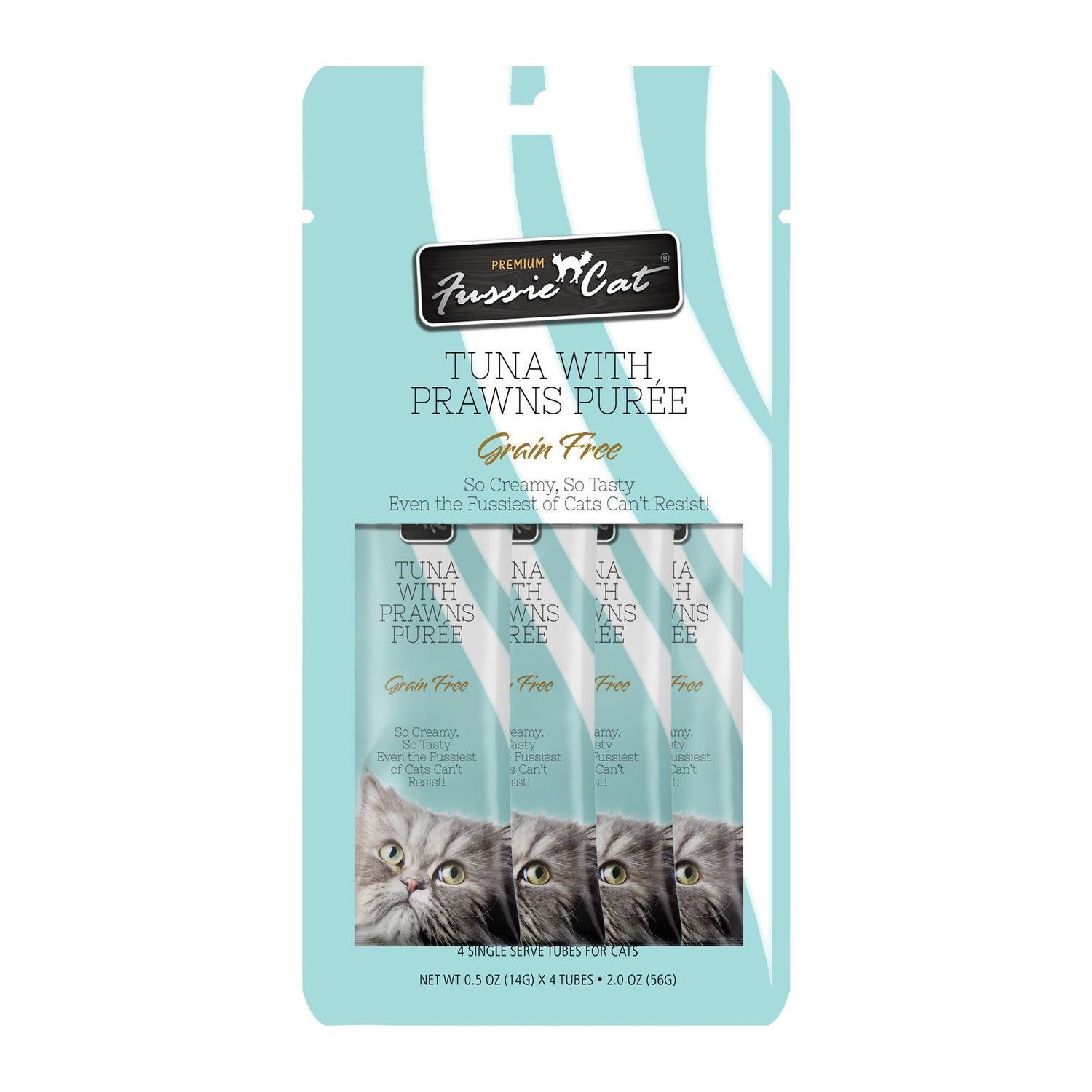 Fussie Cat® Tuna Prawn Purée 4 Tubes .05 OZ Each