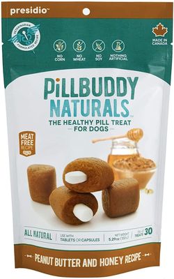 Presidio Dog Treat Pill Buddy Naturals Peanut Butter Honey 5.3 oz
