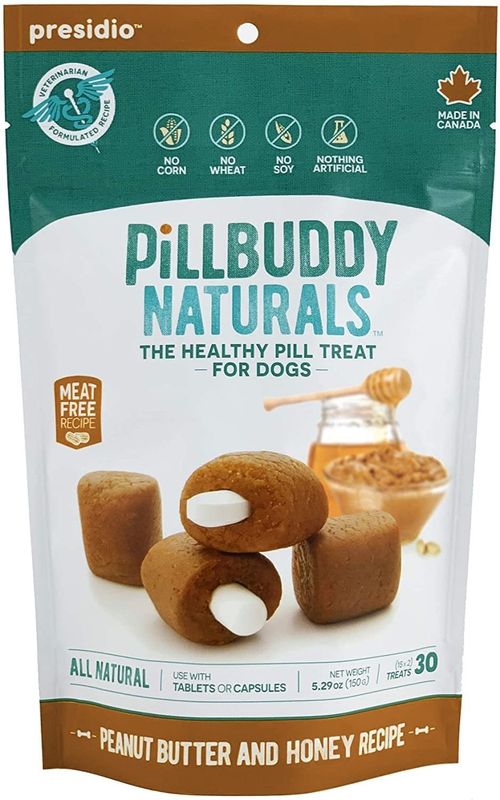 Presidio Dog Treat Pill Buddy Naturals Peanut Butter Honey 5.3 oz