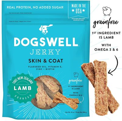 Dogswell Jerky Skin &amp; Coat Lamb 10 oz