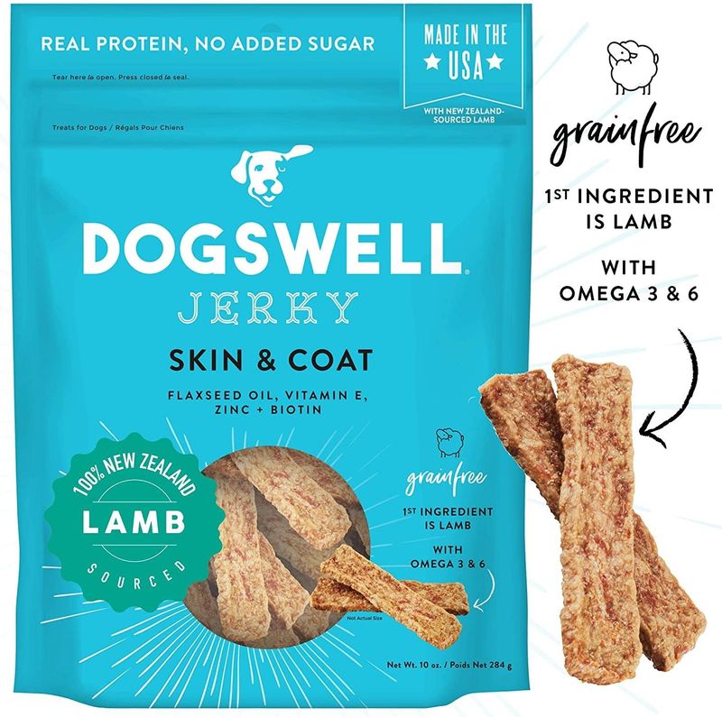 Dogswell Jerky Skin &amp; Coat Lamb 10 oz