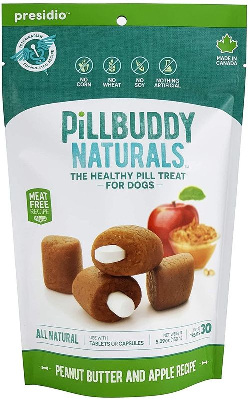 Presidio Dog Treat Pill Buddy Naturals Peanut Butter &amp; Apple 5.3 oz