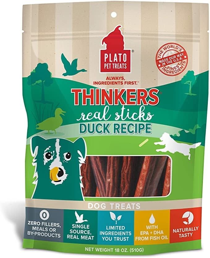Plato Pet Treats® Thinkers® Duck Meat Stick Dog Treats 18 Oz