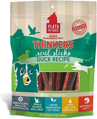 Plato Pet Treats® Thinkers® Duck Meat Stick Dog Treats 18 Oz
