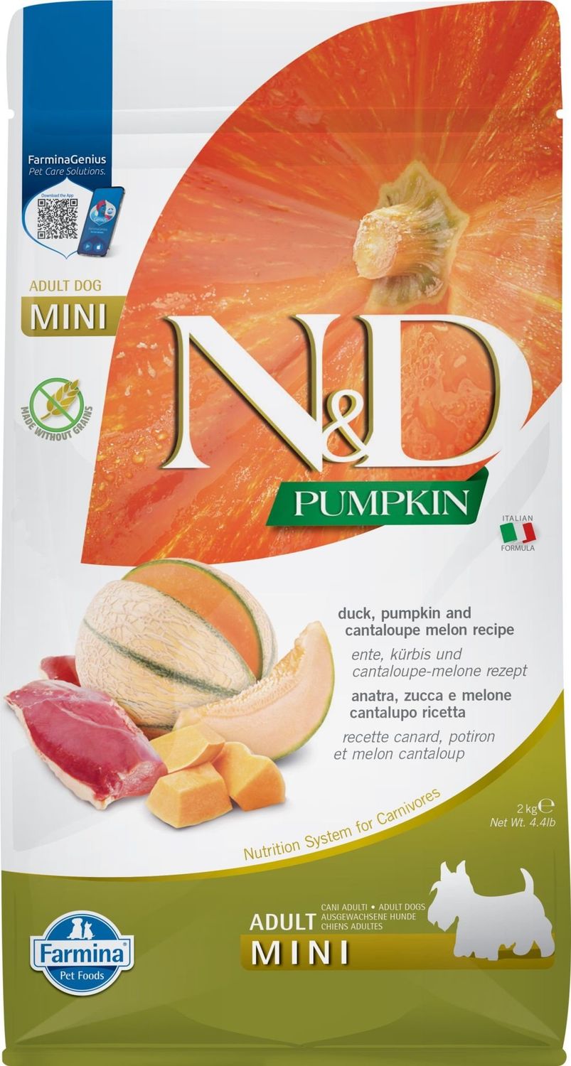 Farmina PUMPKIN Grain Free Duck &amp; Cantaloupe Adult Mini 4.4 LBS
