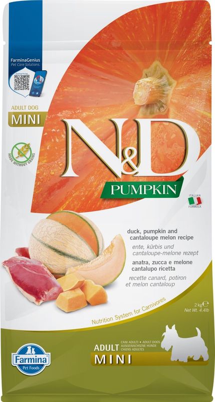 Farmina PUMPKIN Grain Free Duck &amp; Cantaloupe Adult Mini 4.4 LBS