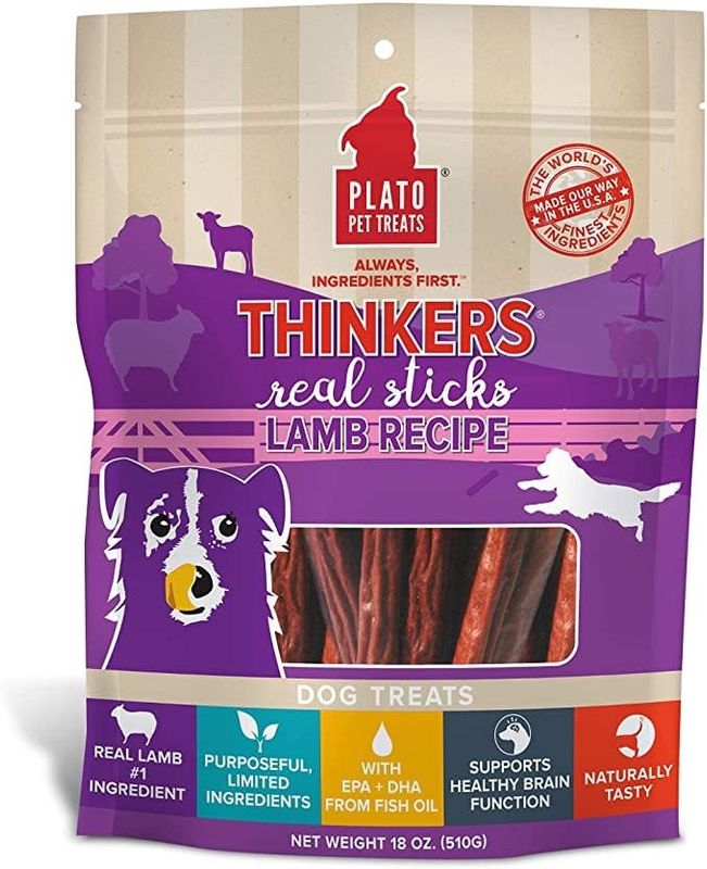 Plato Pet Treats® Thinkers® Lamb Meat Stick Dog Treats 18 Oz