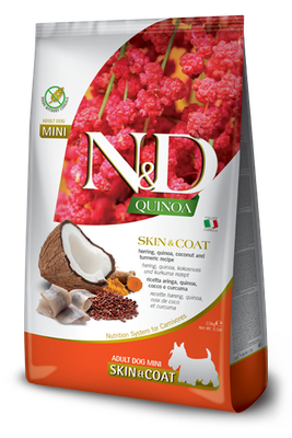 Farmina QUINOA Grain Free Skin Coat Herring, Turmeric &amp; Coconut Mini 5.5 LB