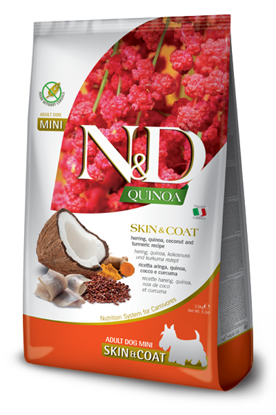 Farmina QUINOA Grain Free Skin Coat Herring, Turmeric &amp; Coconut Mini 5.5 LB