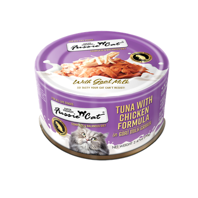 Fussie Cat® Tuna &amp; Chicken Goat Goat Milk 2.47oz