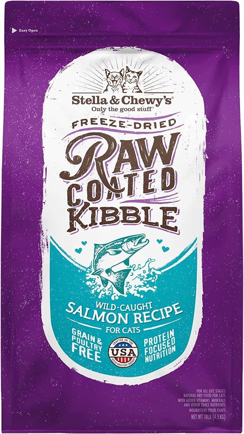 Stella &amp; Chewy&#39;s® Cat Grain Free Freeze-Dried Raw Coated Kibble Wild-Caught Salmon 10lbs