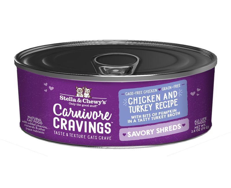 Stella &amp; Chewy&#39;s® Cat Wet Carnivore Cravings Shreds Chicken &amp; Turkey 2.8 oz