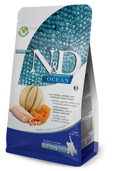 Farmina Kitten OCEAN Grain Free Cod, Shrimp, Pumpkin &amp; Cantaloupe 3.3 LB