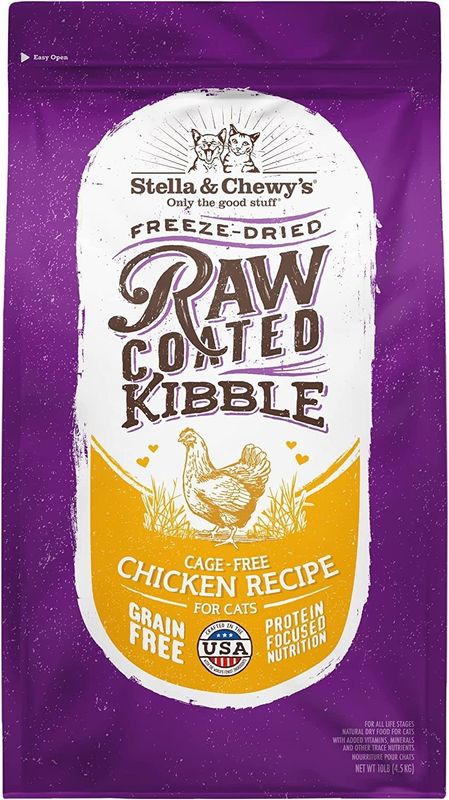 Stella &amp; Chewy&#39;s® Cat Grain Free Freeze-Dried Raw Coated Kibble Cage-Free Chicken 10lbs
