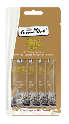 Fussie Cat® Purée Chicken Beef Goat Milk 4 PK