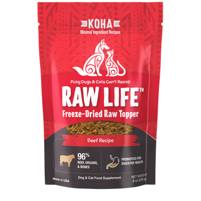 Koha Freeze-Dried Raw Topper Beef for Dogs and Cats 8oz