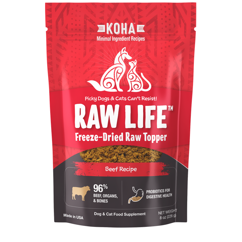 Koha Freeze-Dried Raw Topper Beef for Dogs and Cats 8oz