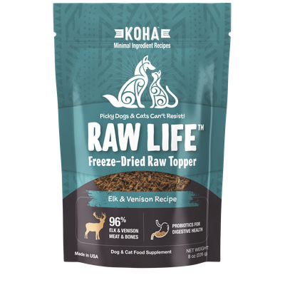 Koha Freeze-Dried Raw Topper Elk &amp; Venison for Dogs and Cats 8oz