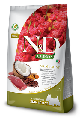 Farmina QUINOA Grain Free Skin Coat Duck, Turmeric &amp; Coconut Mini 5.5 LB