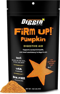 Diggin&#39; Your Dog Pumpkin Flakes Firm Up! Antidiarrhea 1 oz Trial