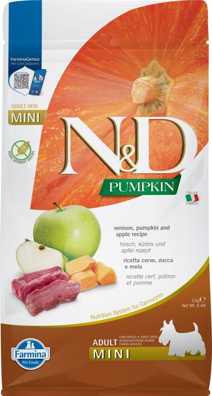 Farmina PUMPKIN Grain Free Venison Apple Adult Mini 4.4 LBS