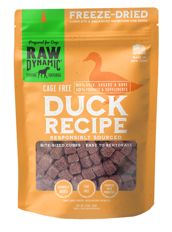 Raw Dynamic Freeze-Dried Duck Formula for Dogs 14 OZ