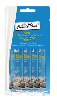 Fussie Cat® Purée Tuna w Small Anchovies Goat Milk 4 PK