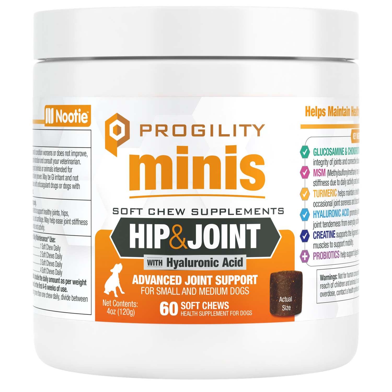 Nootie Dog Treat Progility Mini Hip &amp; Joint 60 Count