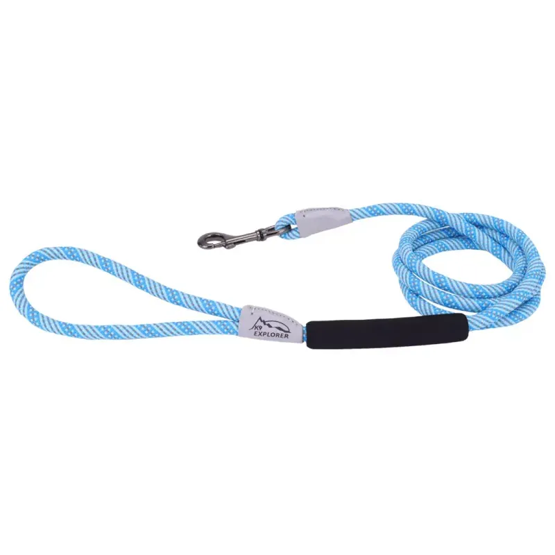 Coastal K9-Explorer Brights Reflective Rope Snap Leash 6&#39; Lake