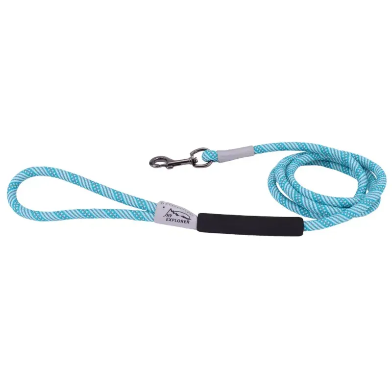 Coastal K9-Explorer Brights Reflective Rope Snap Leash 6&#39; Ocean