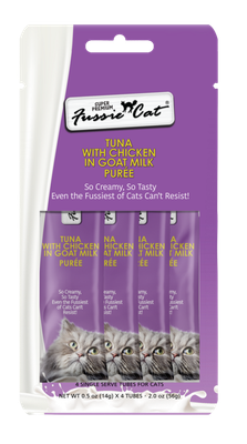 Fussie Cat® Purée Tuna w Chicken Goat Milk 4 PK