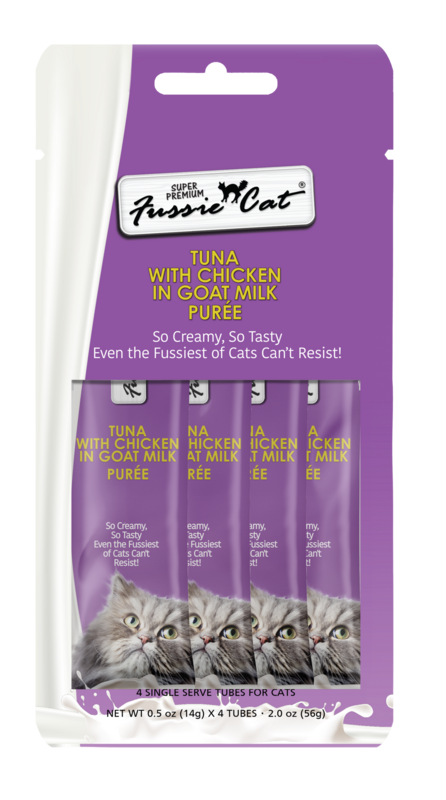 Fussie Cat® Purée Tuna w Chicken Goat Milk 4 PK