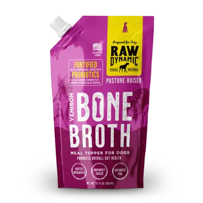 Raw Dynamic Frozen Venison Bone Broth for Dogs 12 OZ