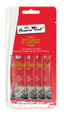 Fussie Cat® Purée Tuna w Salmon Goat Milk 4 PK