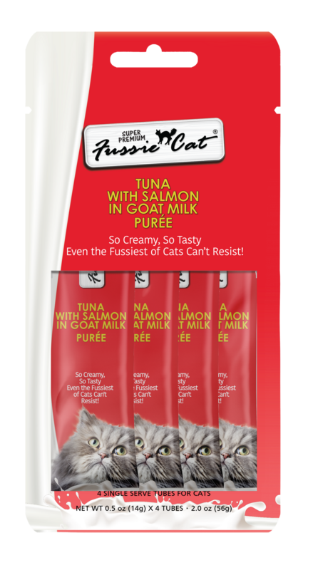 Fussie Cat® Purée Tuna w Salmon Goat Milk 4 PK