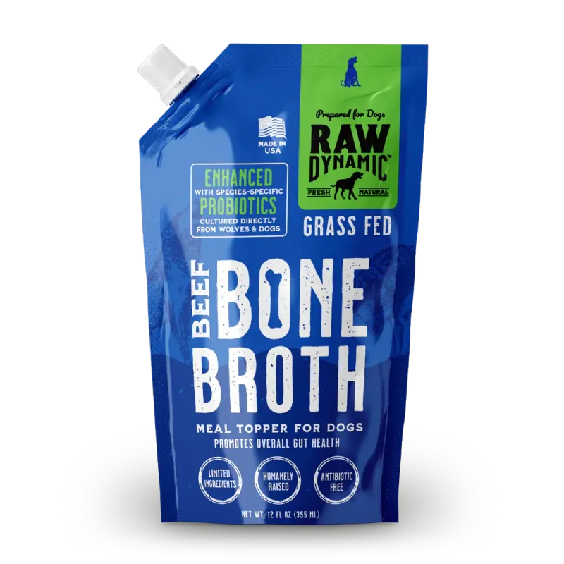 Raw Dynamic Frozen Beef Bone Broth for Dogs 12 OZ