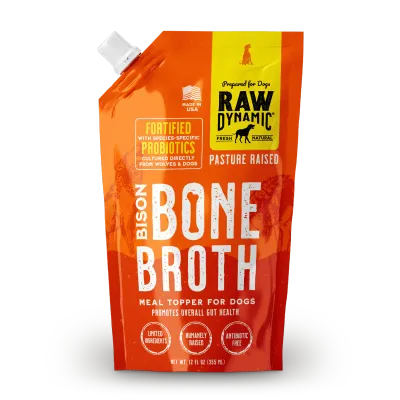 Raw Dynamic Frozen Bison Bone Broth for Dogs 12 OZ