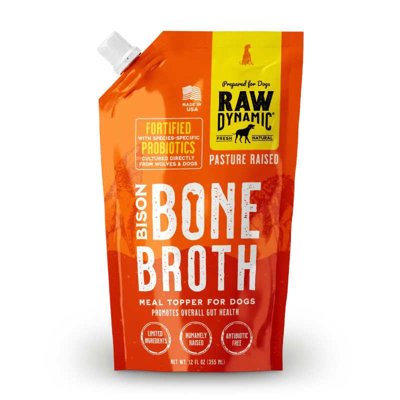 Raw Dynamic Frozen Bison Bone Broth for Dogs 12 OZ