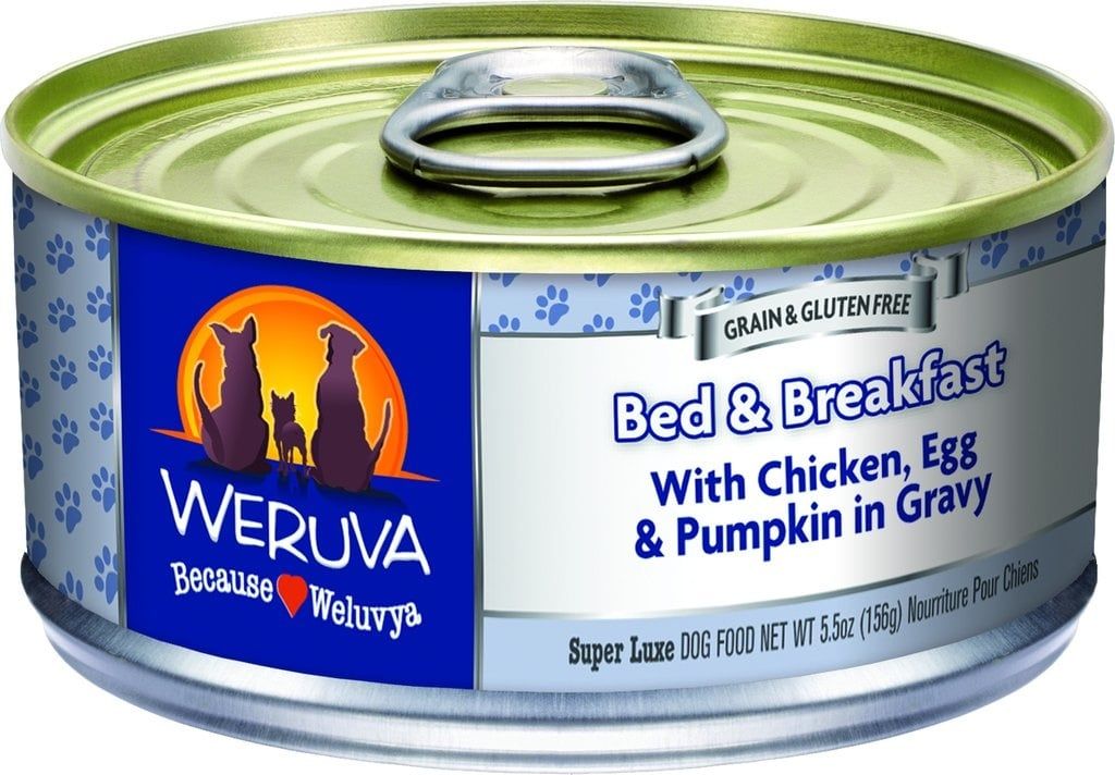 Weruva Bed &amp; Breakfast with Chicken, Egg, Pumpkin &amp; Ham in Gravy , Size: 5.5 OZ