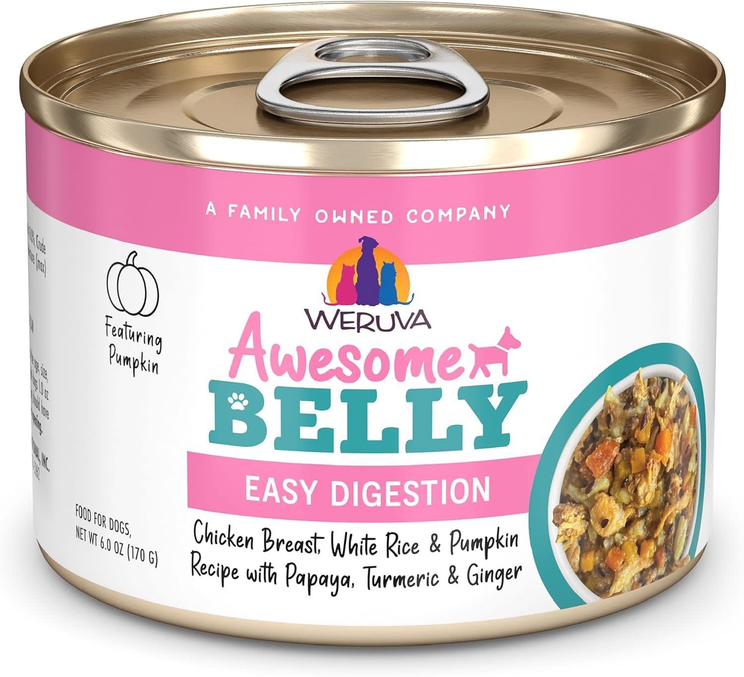 Weruva Awesome Belly Chicken, Rice &amp; Pumpkin with Papaya, Turmeric &amp; Ginger in Gravy, Size: 6 OZ