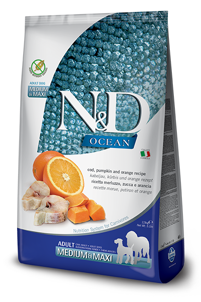 Farmina PUMPKIN OCEAN Grain Free Codfish &amp; Orange Med-Maxi Adult