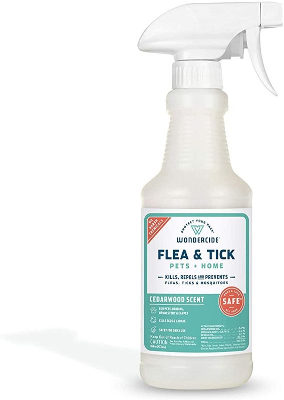 Wondercide Cedarwood Flea &amp; Tick Spray for Pets + Home with Natural Essential Oils