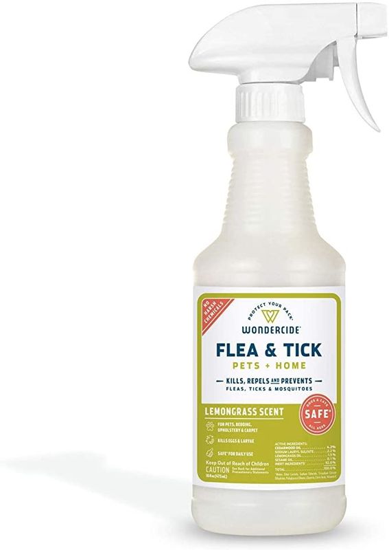 Wondercide Lemongrass Flea &amp; Tick Spray for Pets + Home with Natural Essential Oils