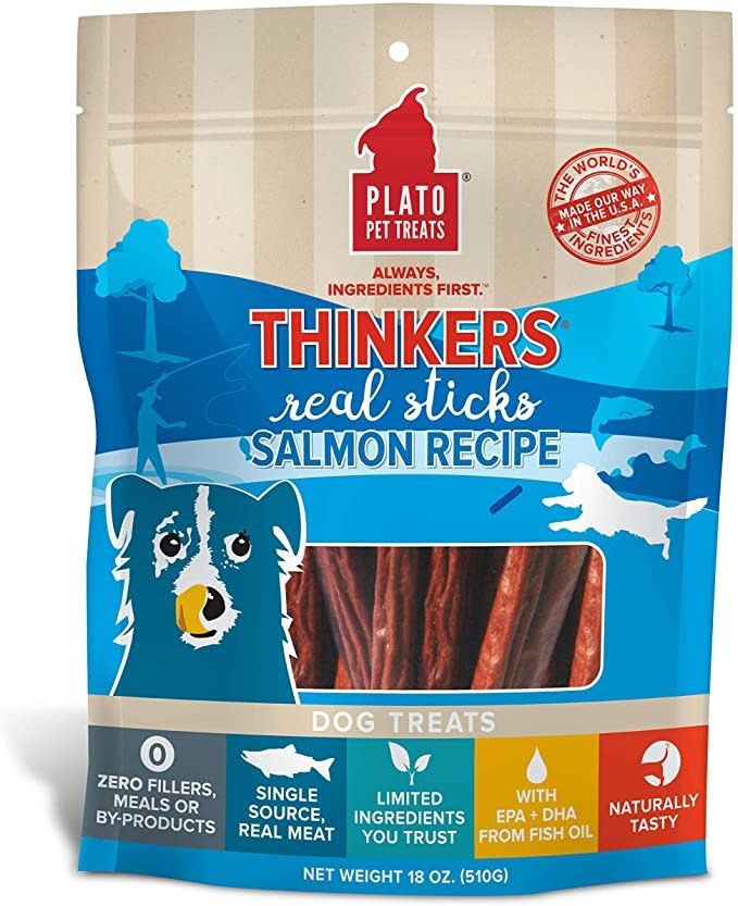 Plato Pet Treats® Thinkers® Salmon Meat Stick Dog Treats 18 Oz