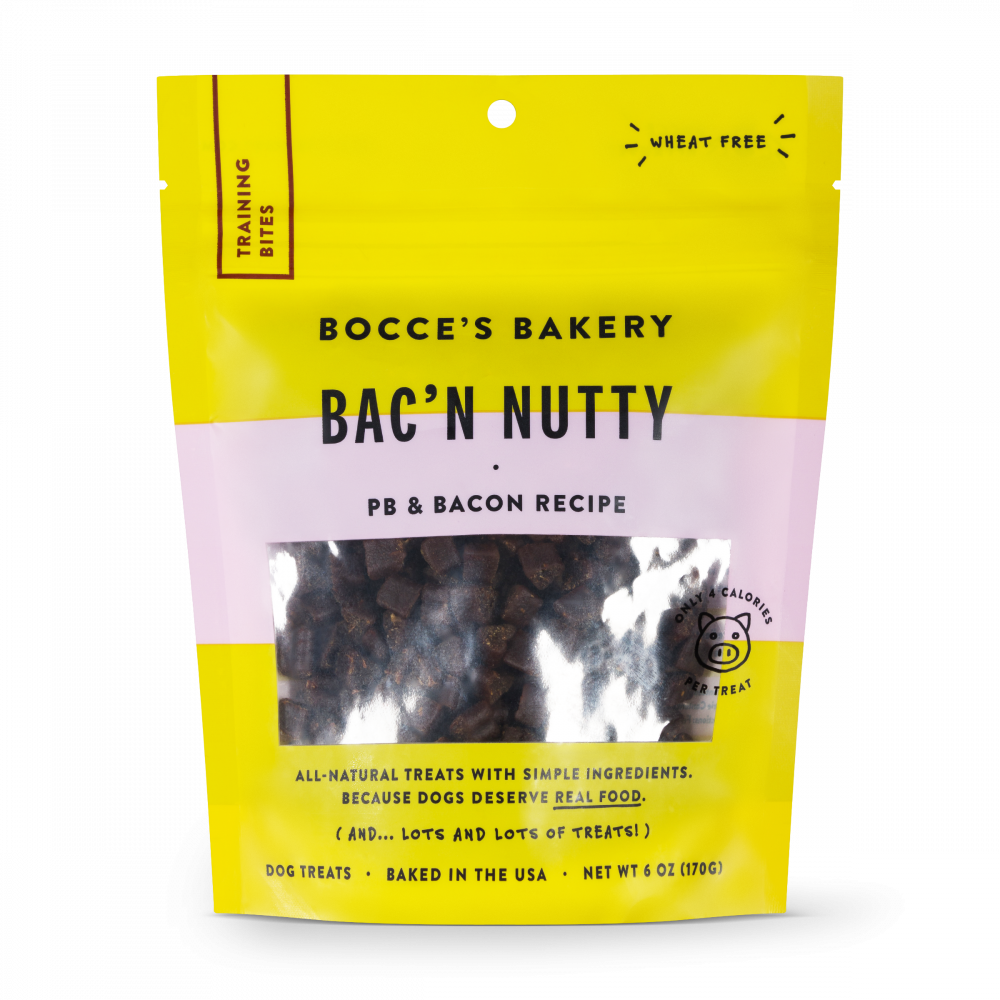 Bocce Bakery Training Bites Bacon Nutty 6 oz