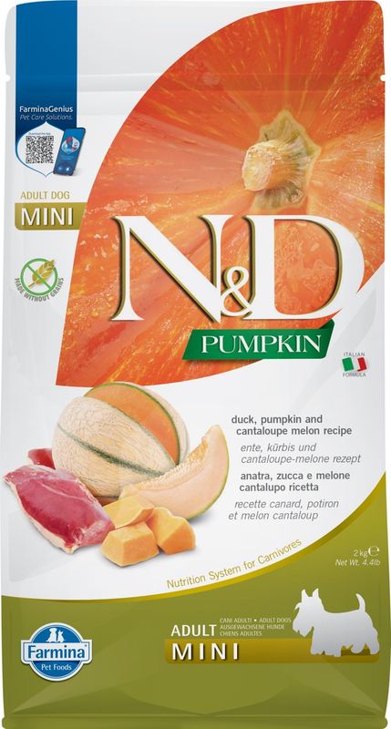Farmina PUMPKIN Grain Free Duck &amp; Cantaloupe Adult Mini 4.4 LBS