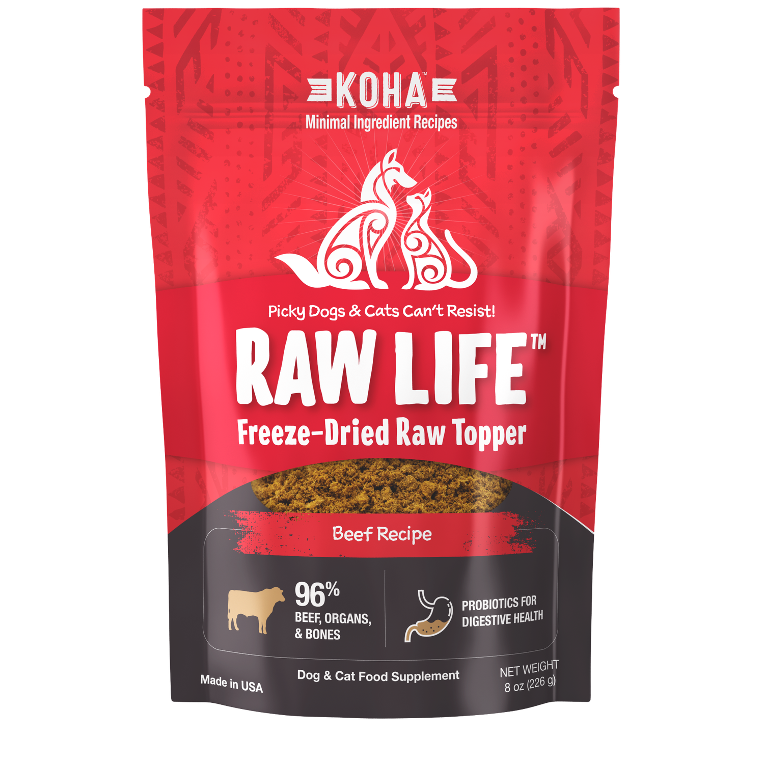 Koha Freeze-Dried Raw Topper Beef for Dogs and Cats 8oz