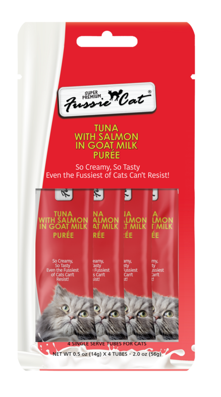 Fussie Cat® Purée Tuna w Salmon Goat Milk 4 PK