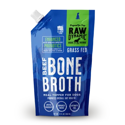 Raw Dynamic Frozen Beef Bone Broth for Dogs 12 OZ